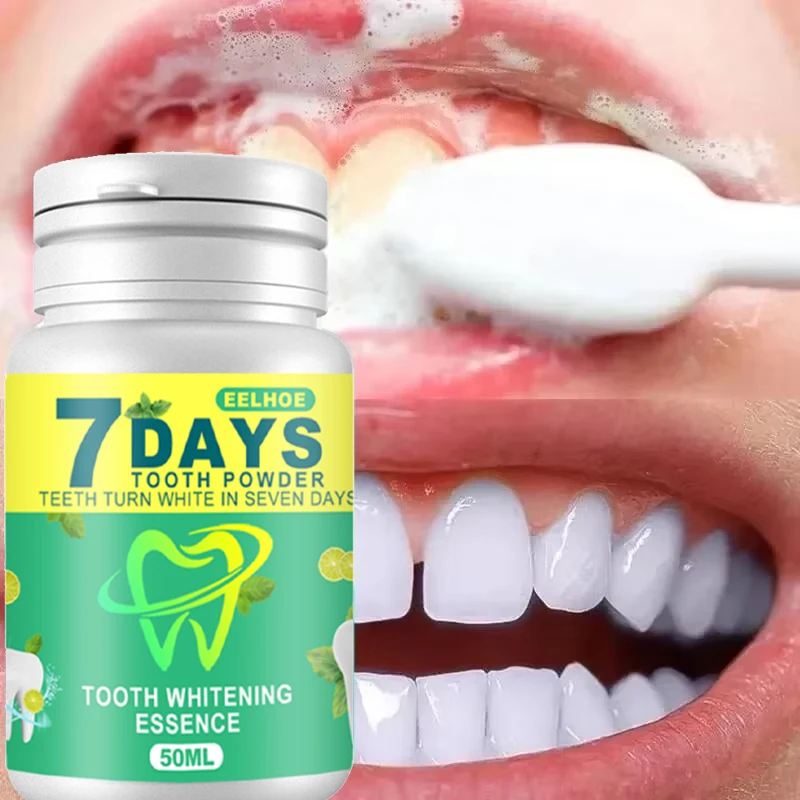 

7 Days Teeth Whitening Powder Dental Calculus Remover Yellow Stains Oral Hygiene Cleaning Fresh Bad Breath Tooth Care Products