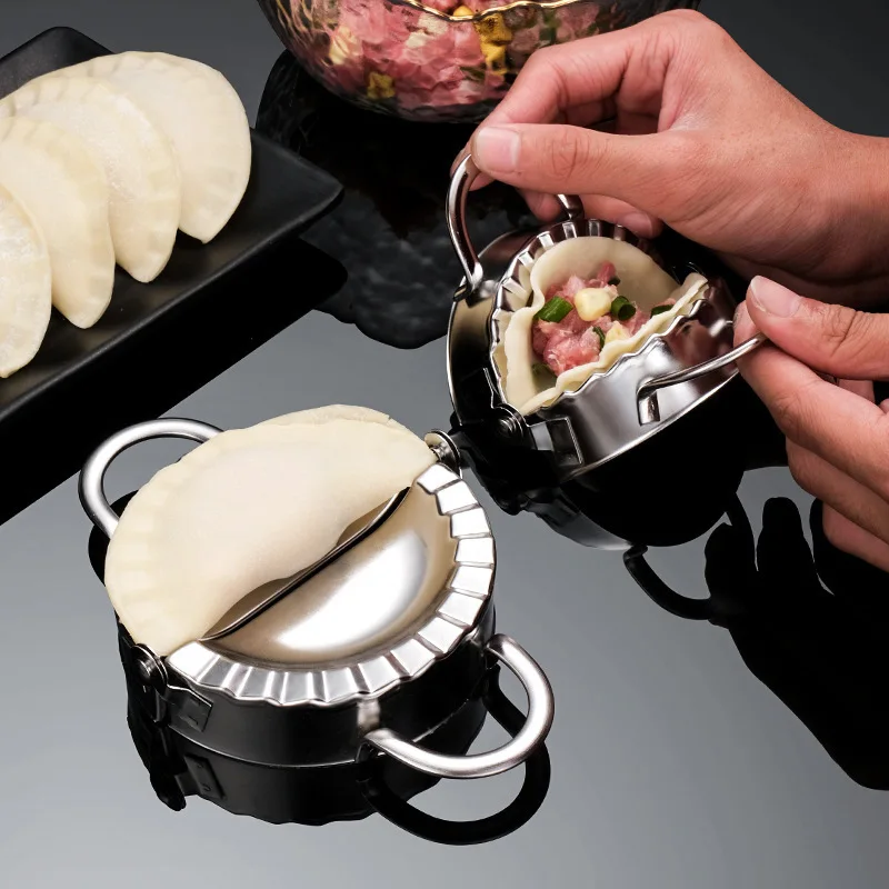 Round Dumpling Maker Stainless Steel Dough Cutter Skin Slicer Machine DIY Jiaozi Ravioli Pie Pastry Mold Kitchen Baking Tools