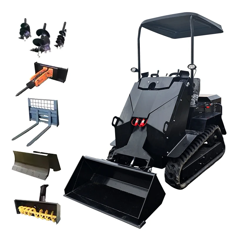 ที่กําหนดเอง CE/EPA/Euro5 Crawler Front End Skid Steer Loader ดีเซลไฮดรอลิก Mini Skid Steer Loader