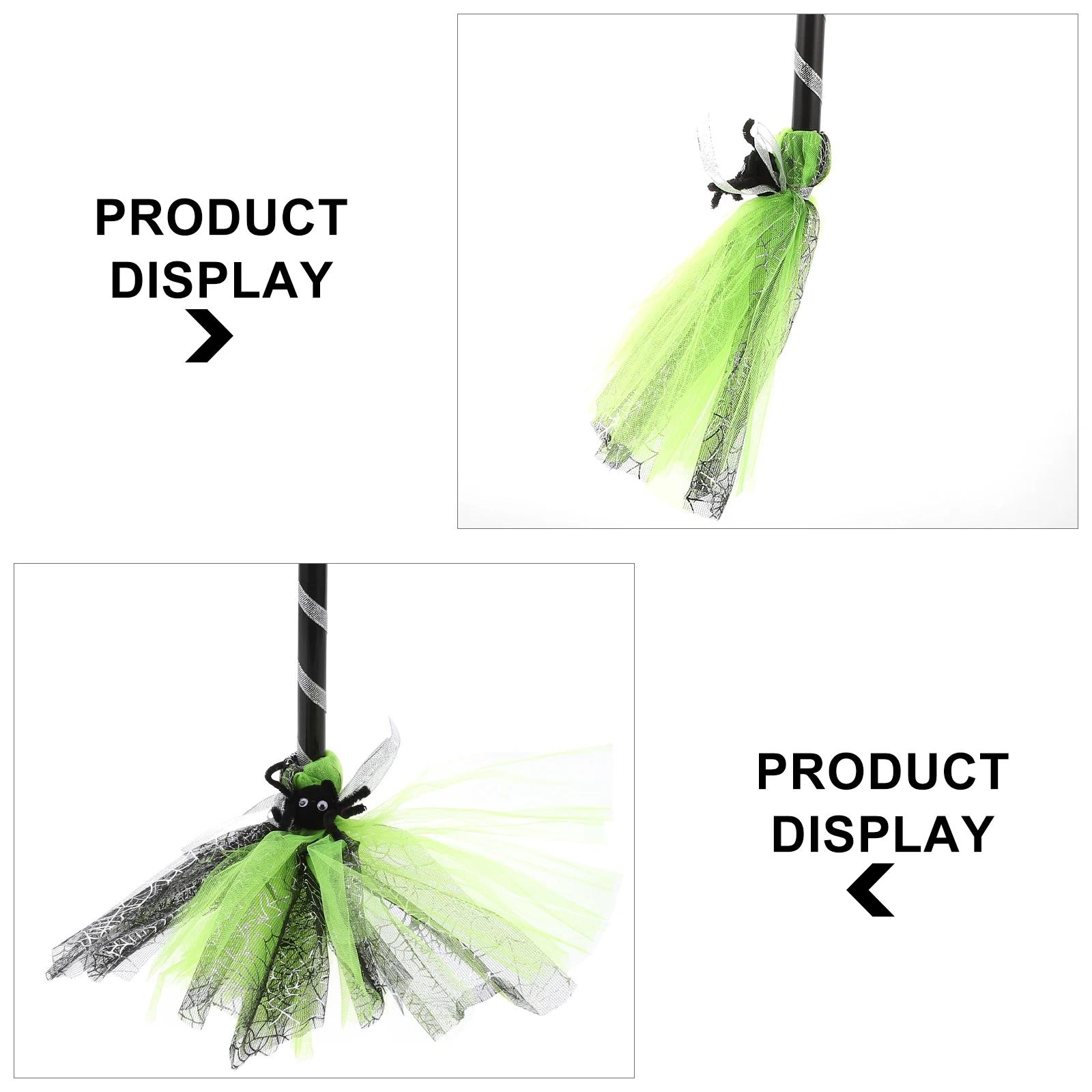 

1pc Witch Broom Halloween Props High-Quality Plastic Fabric Mini Decorations Children Cosplay Party Stage Background Scary House