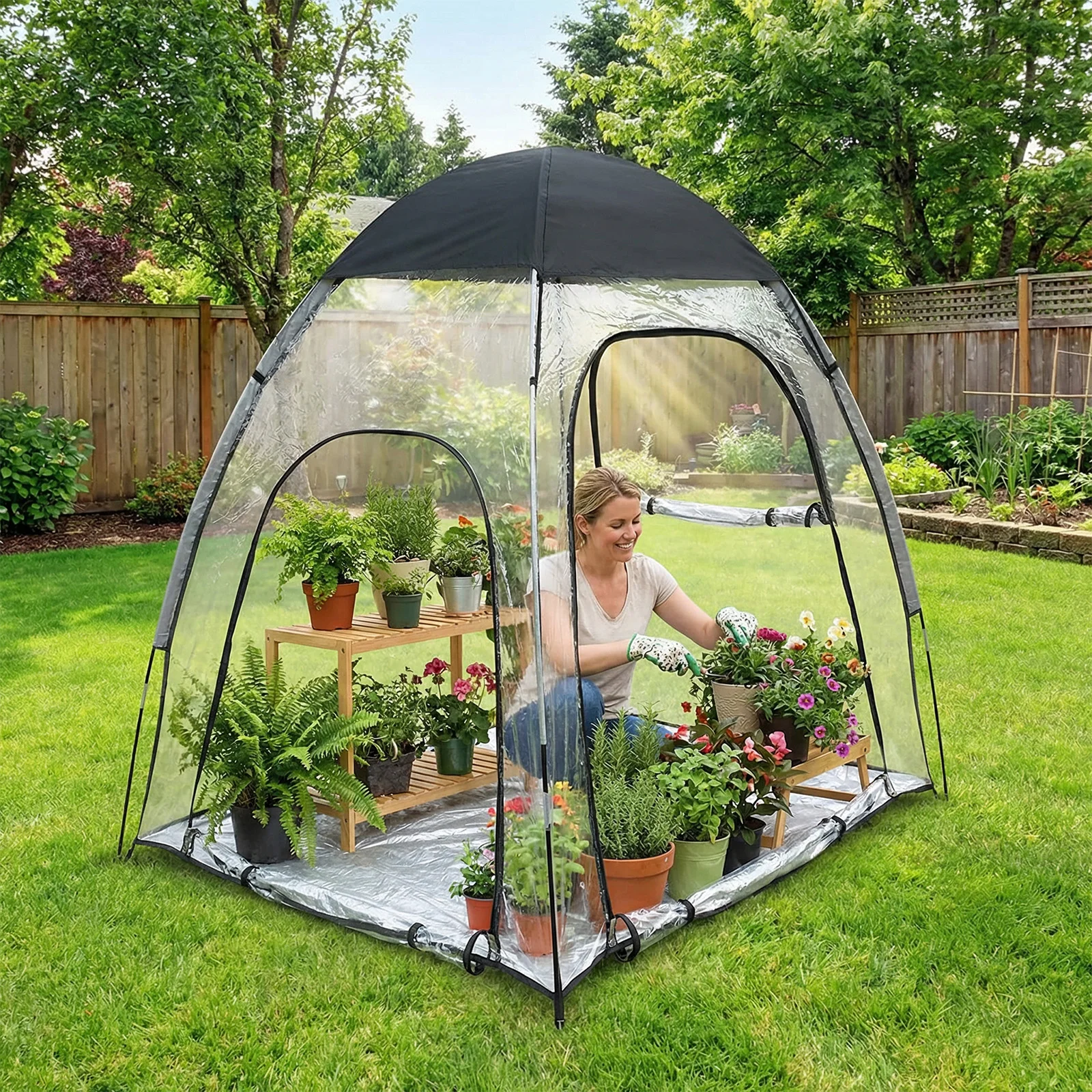 Transparent Portable Winter Plant Frost Cover for Outdoor Garden Easy Movable Protection Tool for Plant Care And Cultivation