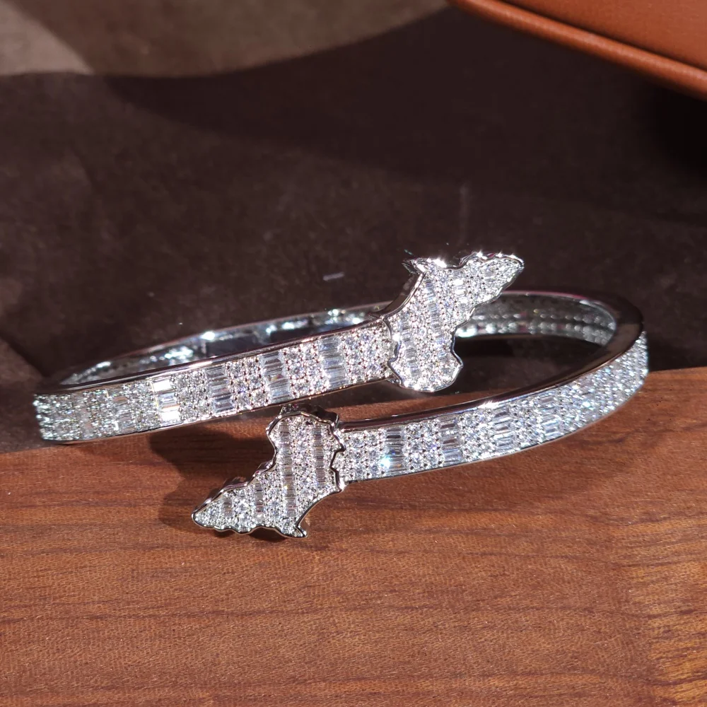 

ICECHARMI Cubic Zirconia Africa Map Bangle Fashion Trendy Accessory Braclete Gift For Men Women Band Inlaid CZ