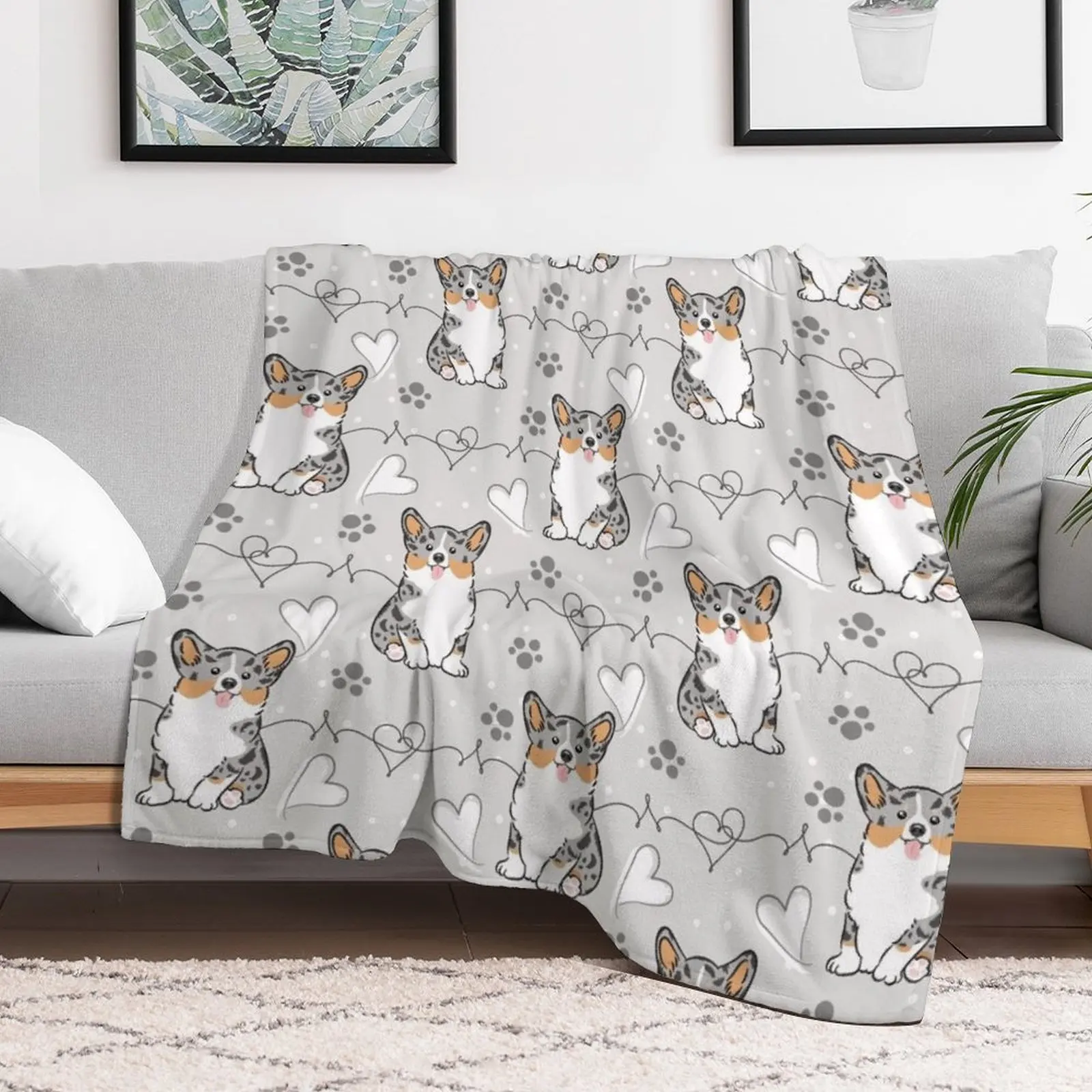 Love Corgi - Blue Merle 2 Throw Blanket sofa bed warm for winter Blankets