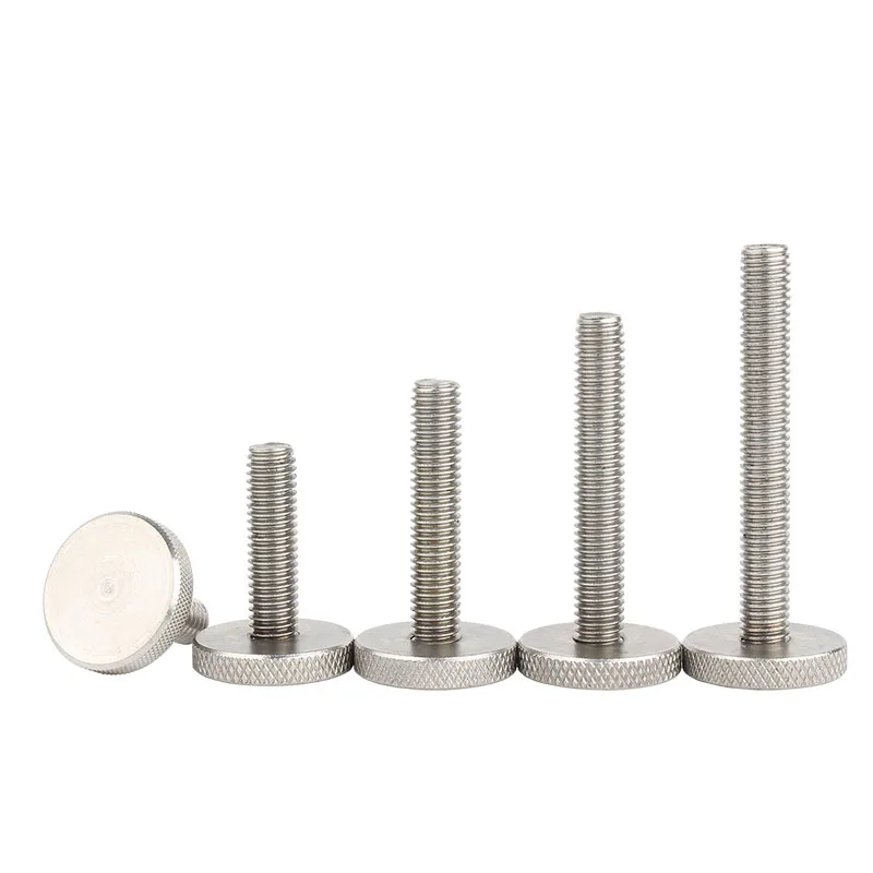 Baut komputer Knurling kepala datar, M2 M2.5 M3 M4 M5 M6 M8 M10 mengencangkan Tangan 1 ~ 2 buah 304 Stainless Steel