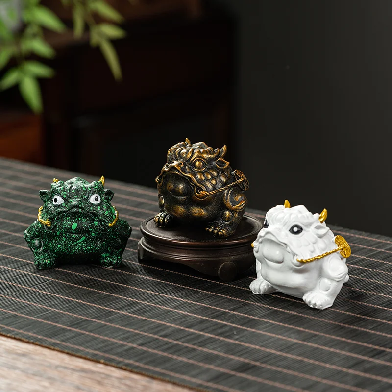 Fortunate Jintoad Tea Pet Decoration, Boutique Household Creative Personality Resin Decoration, Tea Ceremony, Teaware Accessorie