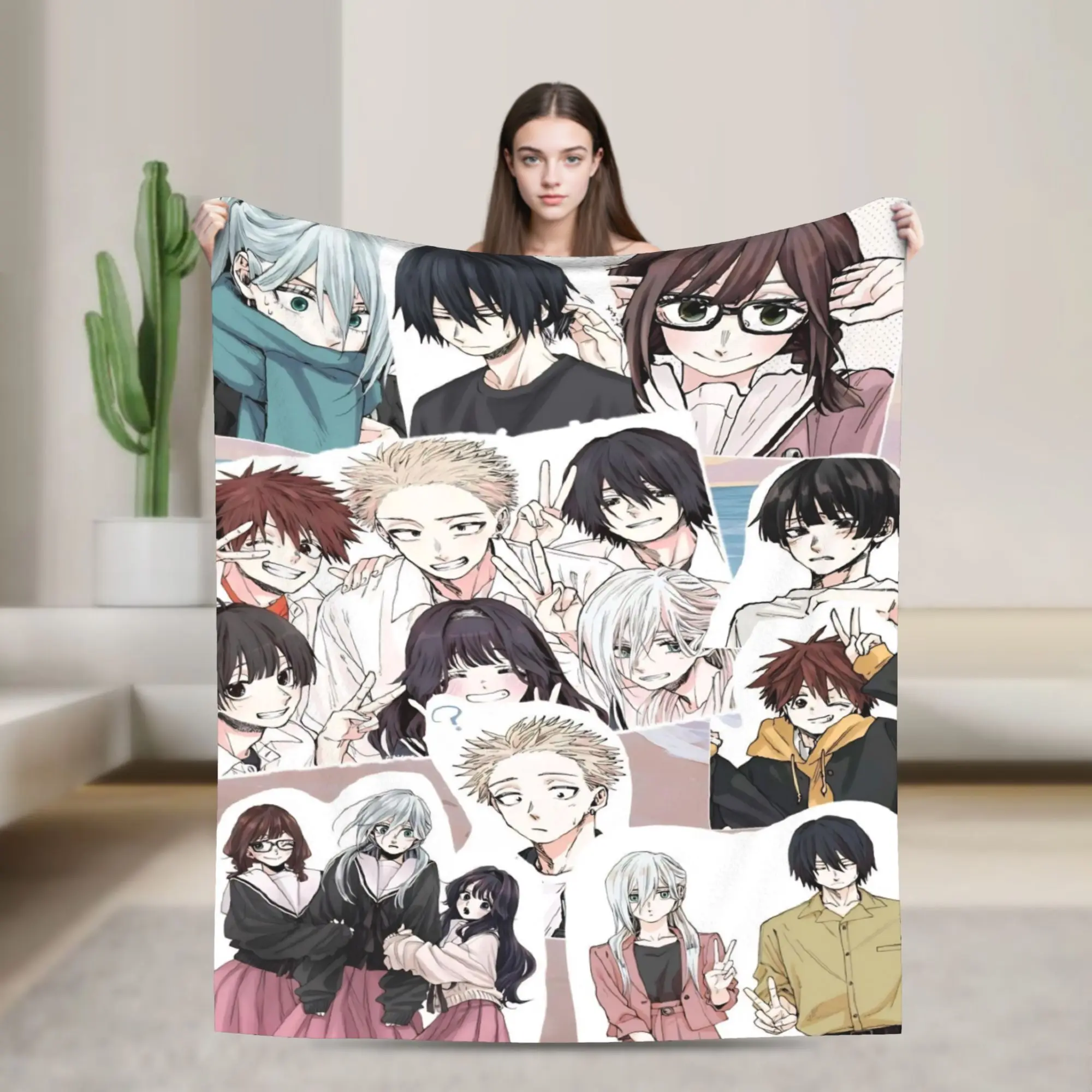 

The Fragrant Flower Blooms with Dignity Knitted Blanket Flannel Anime Lightweight Thin Throw Blanket for Bedding Couch Bed Rug