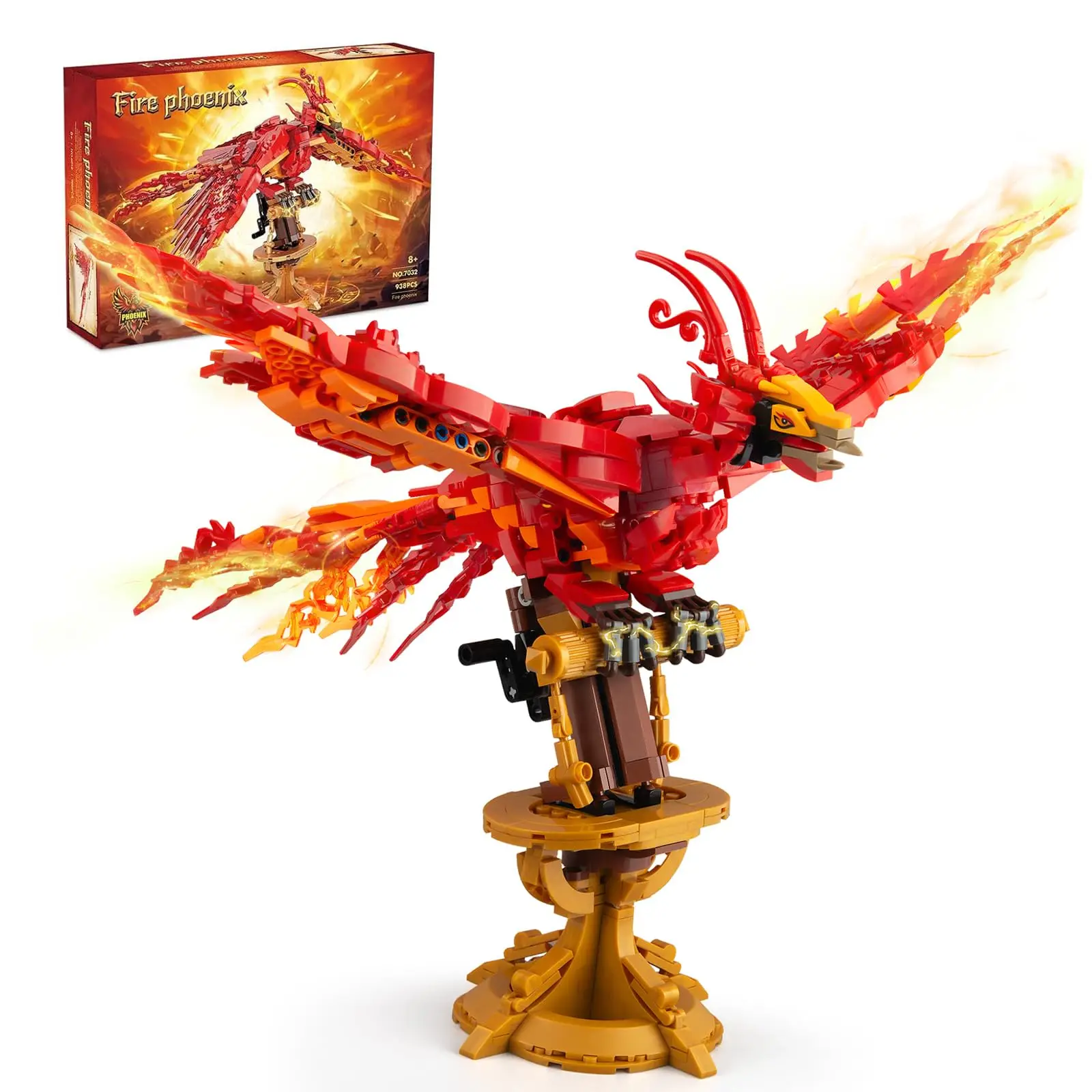 

938PCS Movies Phoenix Building Block Set Bird Animals Wings Adjustable Building Kit Collectible Magic Model Toys Adult Kids Gift