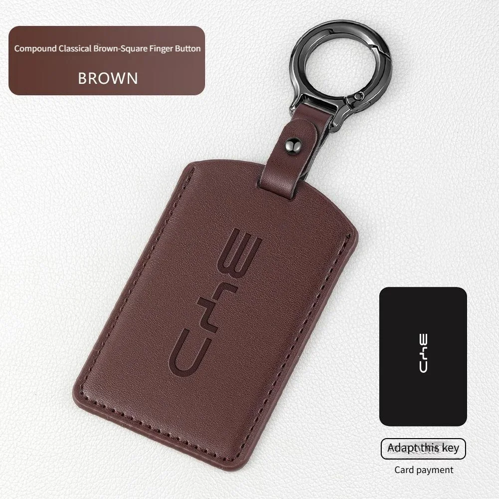 Anti‑Drop Leather NFC Key Card Case For BYD Dolphin Seal Atto3 Han Tang Song Yuan BYD Logo Key Ring Holder Signal Friendly Car A