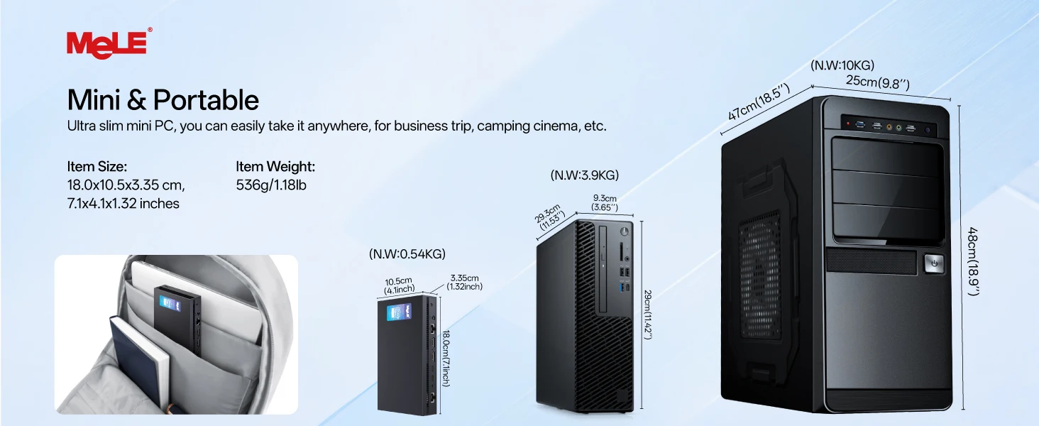 MeLE Overclock X5 MiniPC Core-i5 1235U 16GB RAM 512GB SSD, Dual Ethernet Port, 2×M.2 Slot, HDMI×2/USB-C*2/4K Desktop Computer