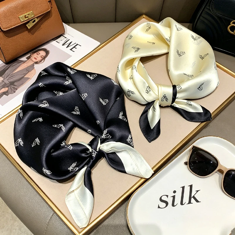 

Summer New Temperament 53 Silk Professional Printed Scarf Thin Gift Versatile Mulberry Silk Sunscreen Decorative Square Scarf