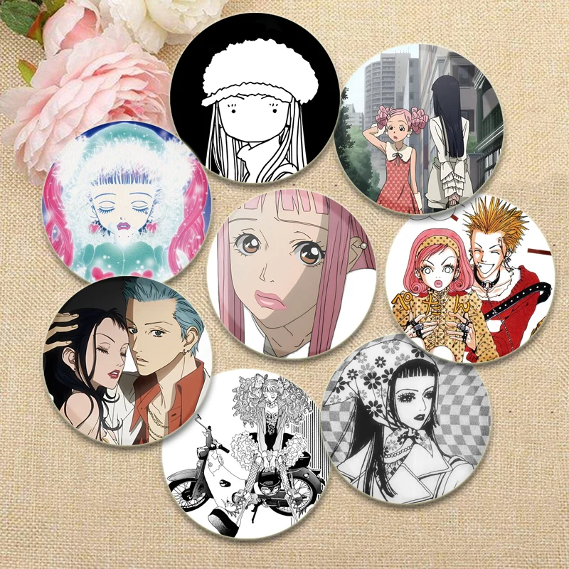 Paradise Kiss Brooches for Backpack Anime Figure Lapel Pins Round Cartoon Handmade Badge Accessories Clothes Decoration Gifts