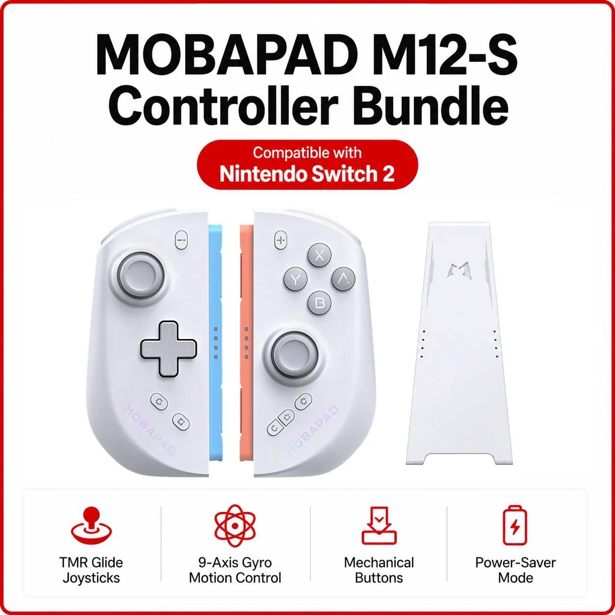 MOBAPAD M12 S/HD Gaming-Controller für Nintendo Switch 2 mit TMR-Sticks, Mechanischen Tasten Joypad für Switch2 Konsole
