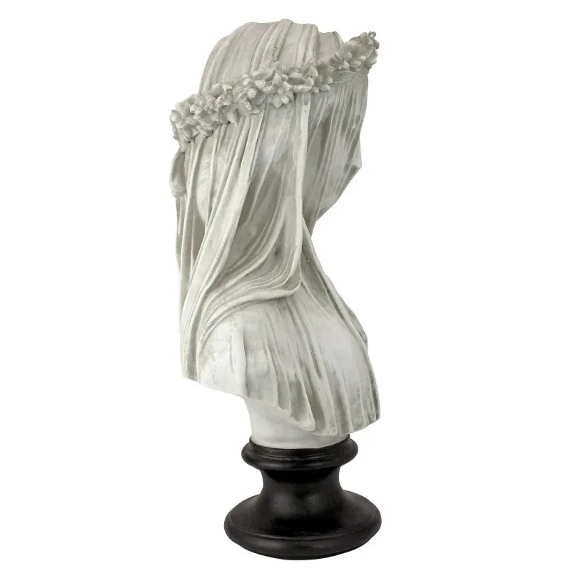 Escultura gótica de la señora velada, busto con capa, estatua de mujer, arte de Macabre, oddities, decoración del hogar, biblioteca, accesorio de decoración nórdica BG