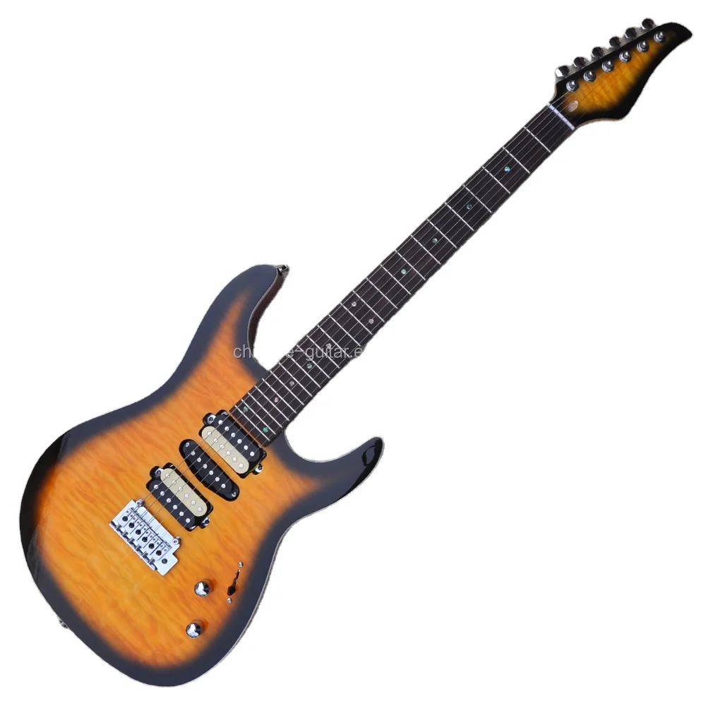 6 Strings Electric Guitar Quilted Maple Veneer Cheap Price Guitar HSH Pickups Guitar