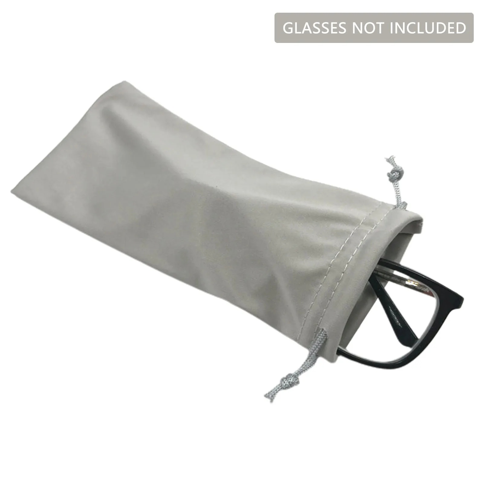 Microfiber Glasses Organizer Drawstring Closure Soft Eyeglass Pouch Solid Color Vertical Glasses Case 9*18cm Elastic Fabric FS99