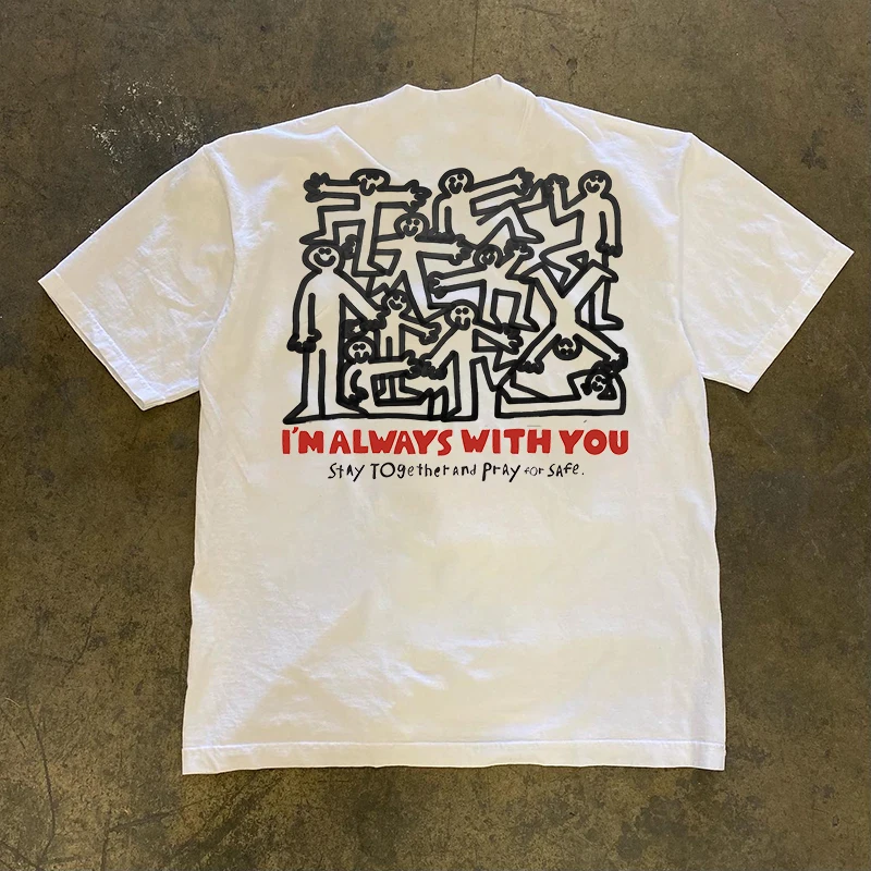 

Original Heavyweight 260G Streetwear Oversize ort Sve T-irt Creative Fun Print Casual Summer Tee for Teens And Adults