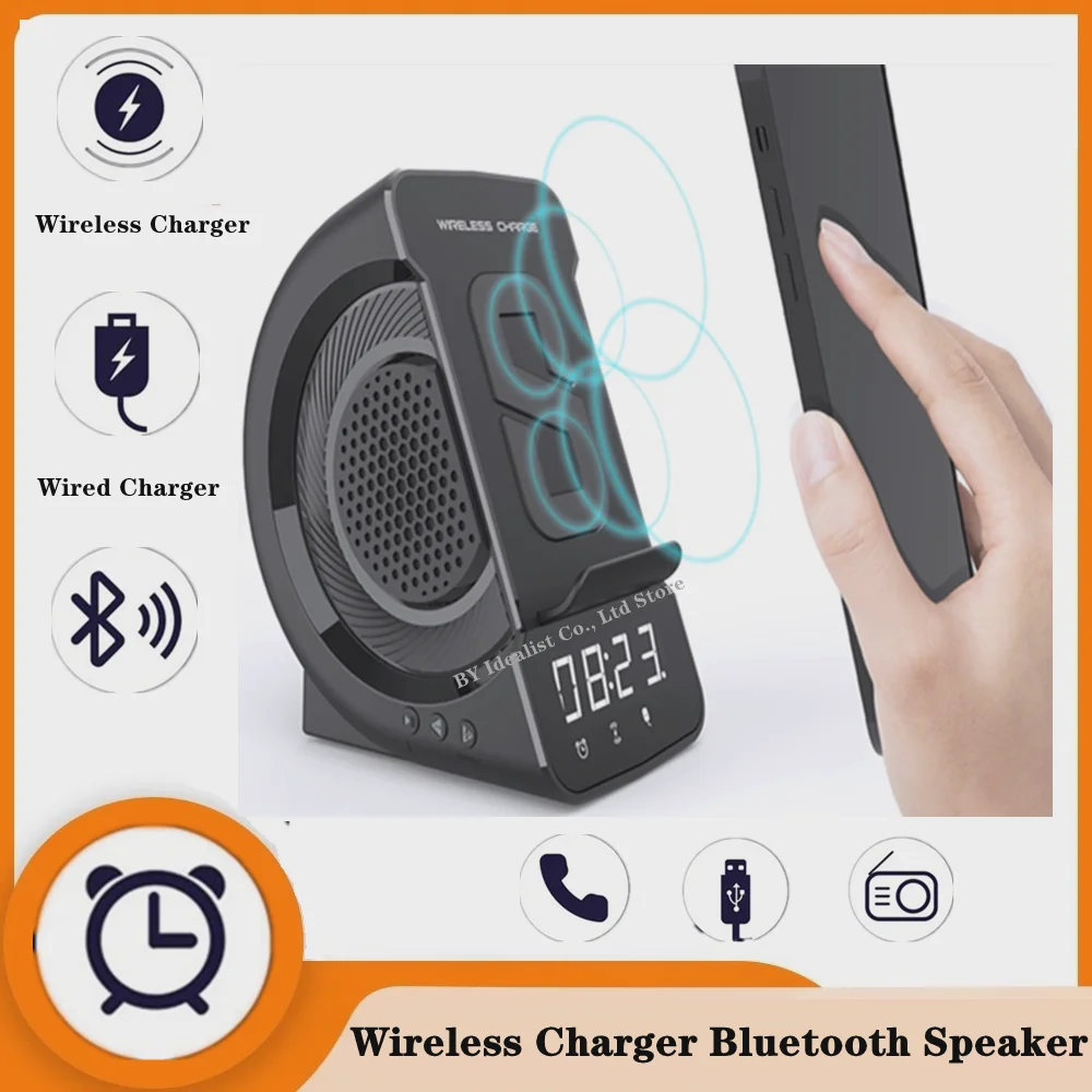 Bluetooth Speaker Wireless Charger USB Charging Portable Charger For Mobile Phone Music Stereo Subwoofer Speakers Column Box Mic