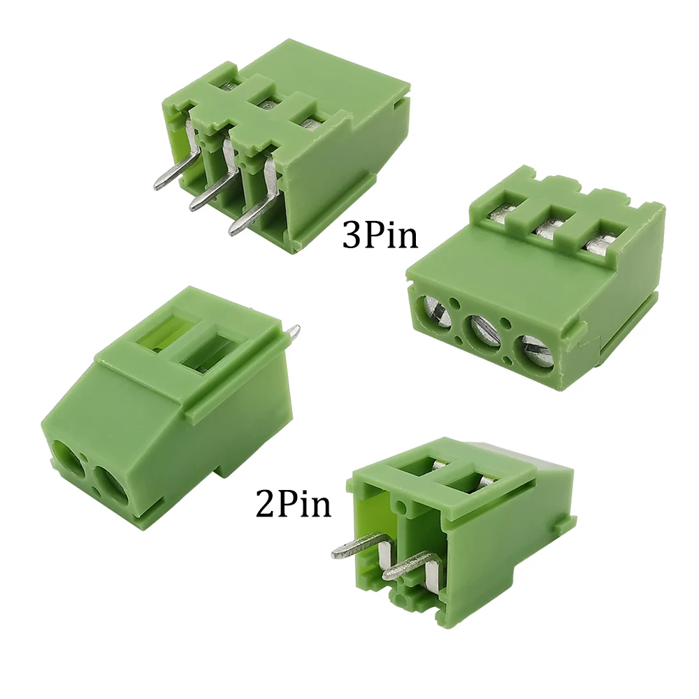 5/10Pcs Grün KF129 PCB Spliceable Schraube Terminal Block Draht Stecker 5,08mm Picth 2Pin 3Pin Gerade Pin 300V Splice Terminal