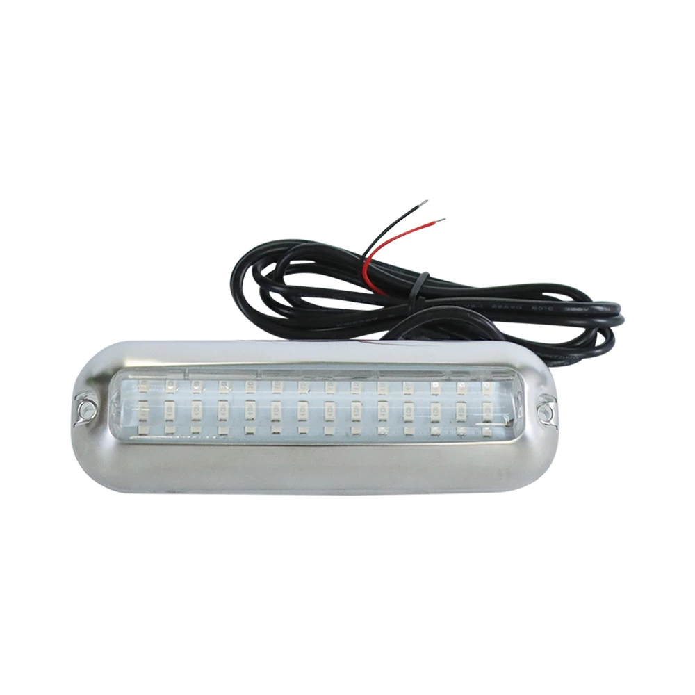 Waterproof Underwater LED Light, lâmpada de aço inoxidável, lâmpada do barco marinho, acessórios do iate, IP68, 10-30V, 21W, 42LED