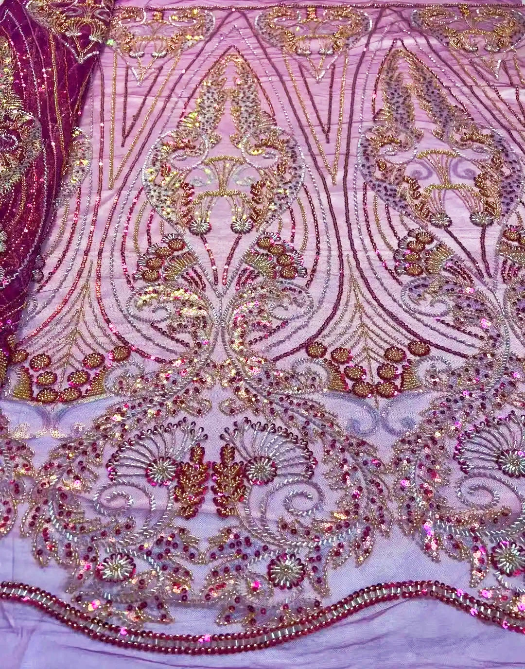 Lantejoula pérola tubo tecido bordado, tecido de malha africano, vestidos de casamento noiva, lantejoula branca, alta qualidade, série 5 jarda, 2024