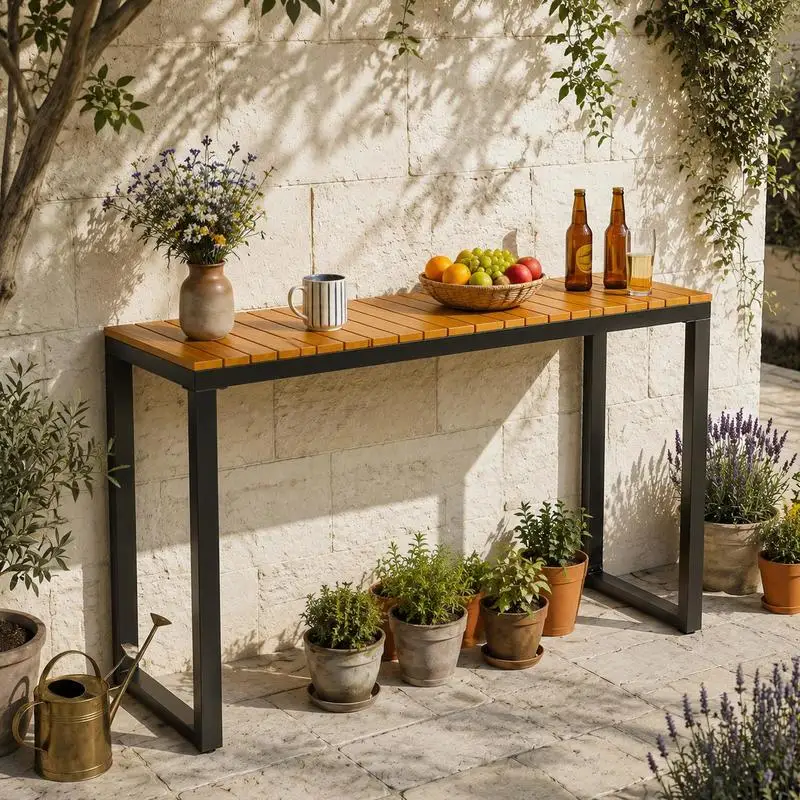 Table d'appoint moderne pour canapé étroit, table d'appoint robuste avec structure en métal et étagère de rangement à 2 niveaux pour petits espaces, table console pour salon, chambre, couloir, noir