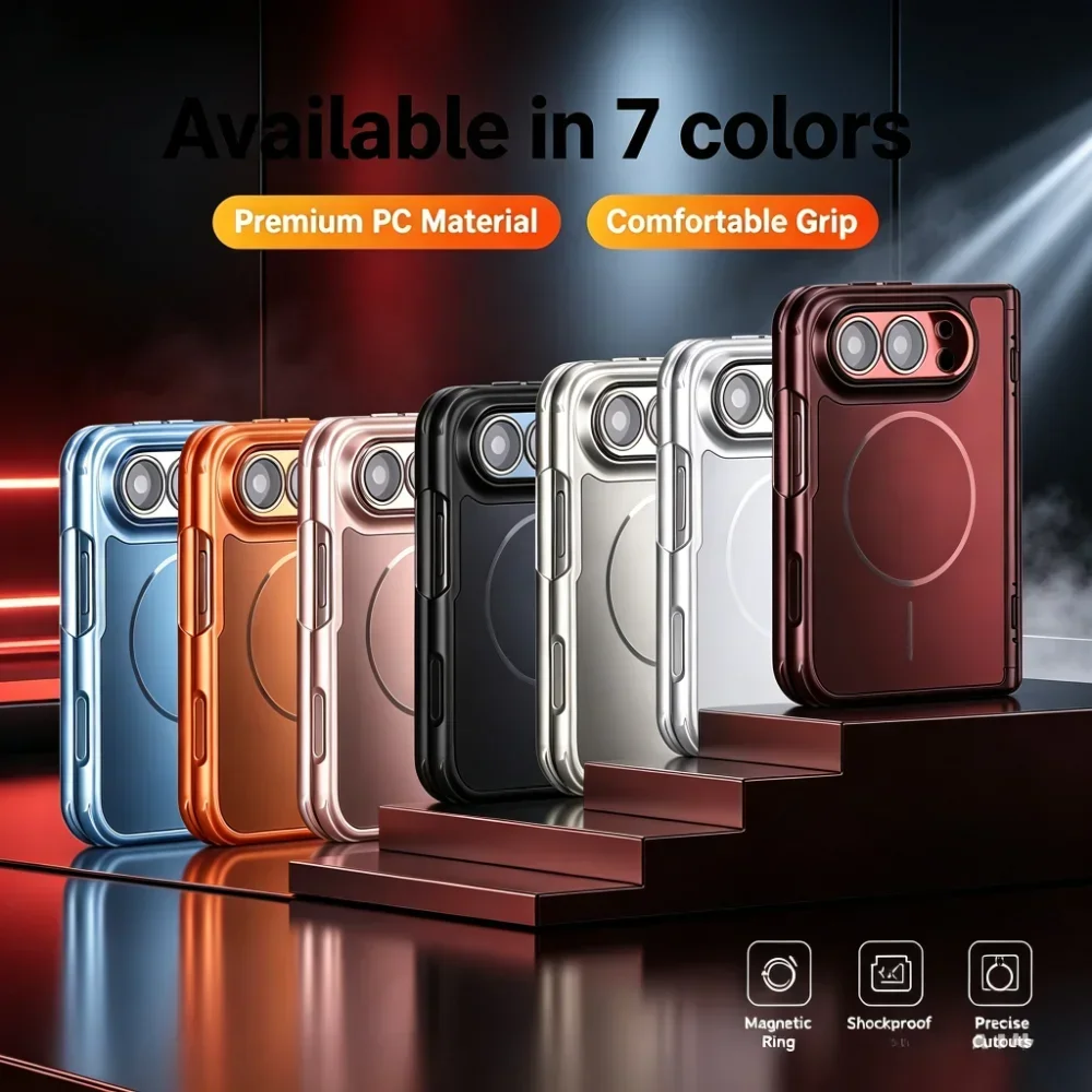Luxury AG Nano Frosted Cooling 18 Ultra Phone Case For iPhone Duo 18 Fold for Magsafe Charge Hinge Full-protect Shockproof Cover