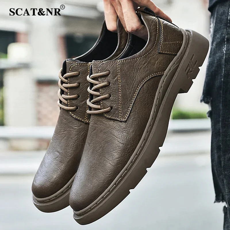 Luxury genuine leather shoes for men lace up oxfords footwear man wedding party office business shoes new casual warm snow shoes