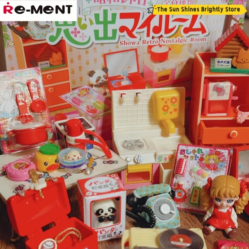 In Stock Re-Ment Genuine Showa Retro Memories My Room Miniature Scene Collecte Action Model Blind Box Surprise Gifts