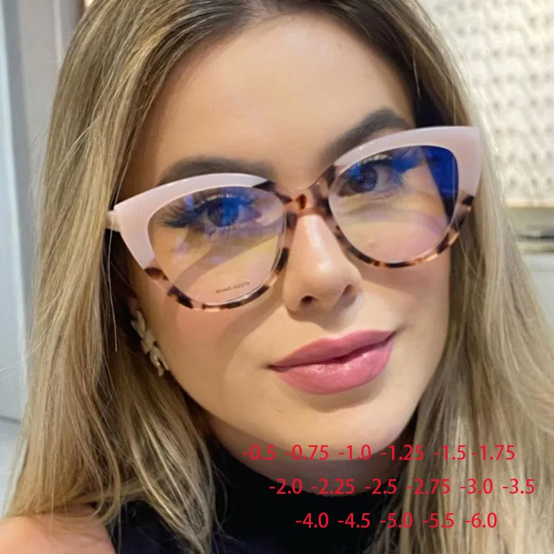 Color Matching Frame Clear Lens Glasses Fashion Myopia Nerd Spectacles Degree -0.5 -1.0 -2.0 -3.0 -4.0 to -6.0