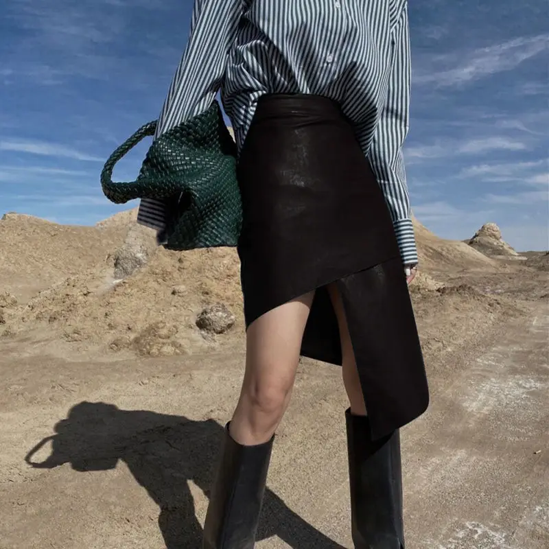 

Женская облегающая юбка трапециевидной формы средней длины с завышенной талией, осенне-зимняя новая персонализированная утягивающая полуюбка