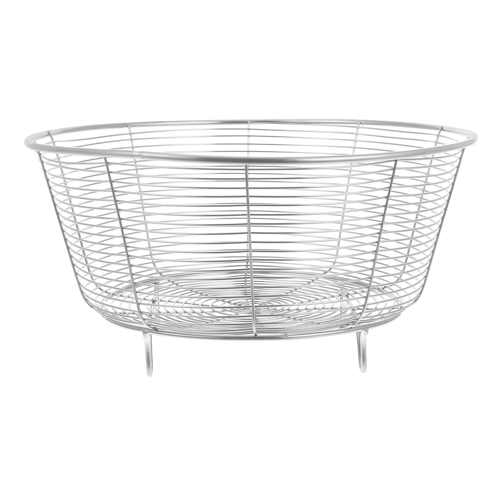 

Fruit Basket Stainless Steel Mesh Wire Bowl Foot Stand Large Capacity Kitchen Counter Storage Basket Vegetables Bread Holder
