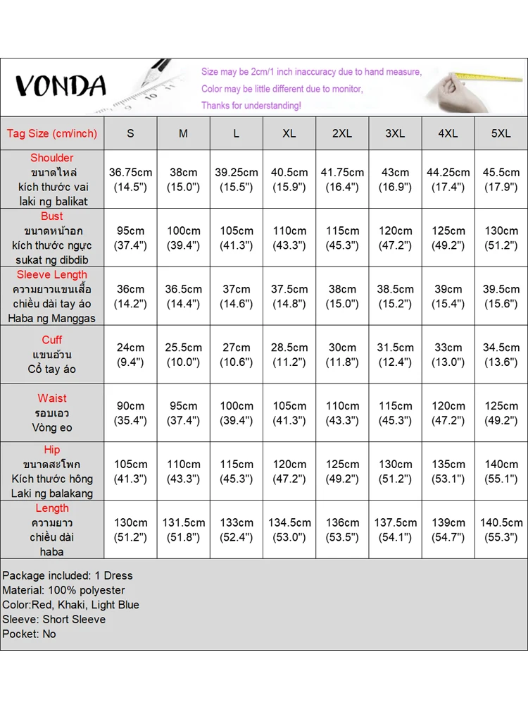 VONDA 2025 Bohemian Women Stripe Abiti Estate Manica corta Stampa coreana Camicia lunga Abiti Moda Pieghettato Midi Vestito estivo Robe