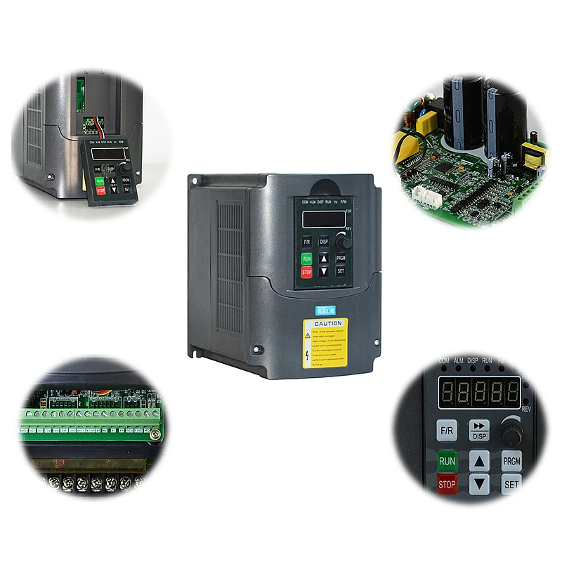 1.5KW 2.2KW VFD محرك التردد المتغير لمغزل الطحن باستخدام الحاسب الآلي مخرج عاكس التردد المتغير 3 المرحلة المغزل 2.2KW 1.5KW