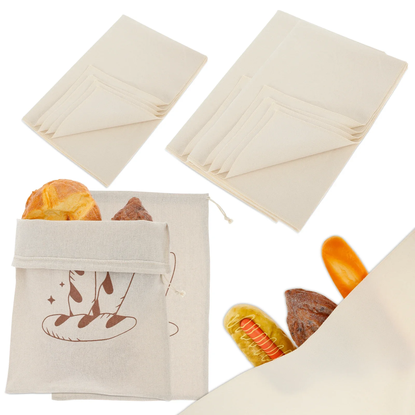 

Dough Fermented Cloth Linen Bread Storage Bag Cotton Bakermat Sourdough Couche Pastry Proofing Cloth Baking Baguettes Loaf Conta