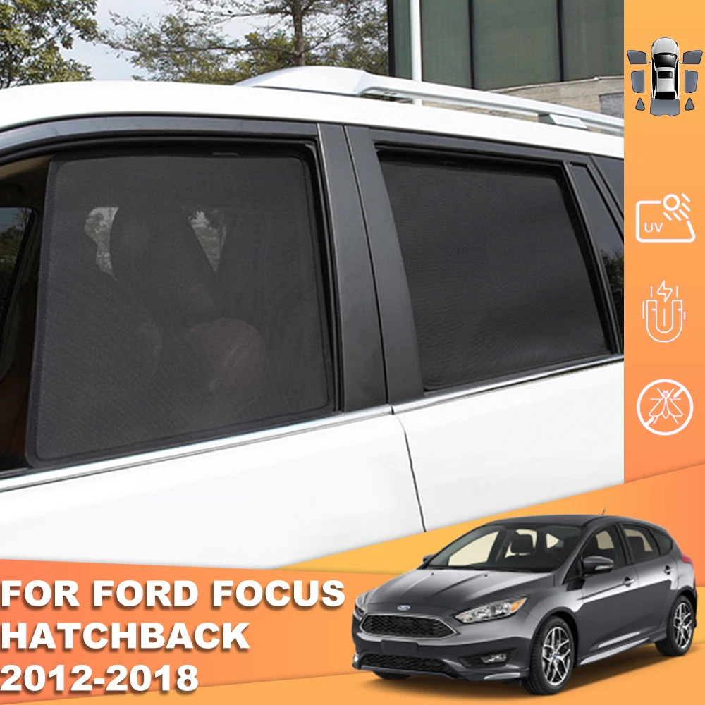 

For Ford Focus Hatchback Mk3 2010-2018 Magnetic Car SunShade Front Windshield Curtain Rear Side Baby Window Mesh Sun shade Visor