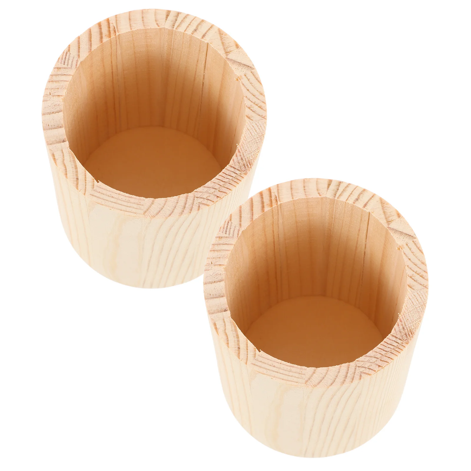 

2 pcs Unfinished Wooden Pen Box Thickened Diy Pencil Holder For Desk Storage Organizer Classroom Stationery Supplies Wood