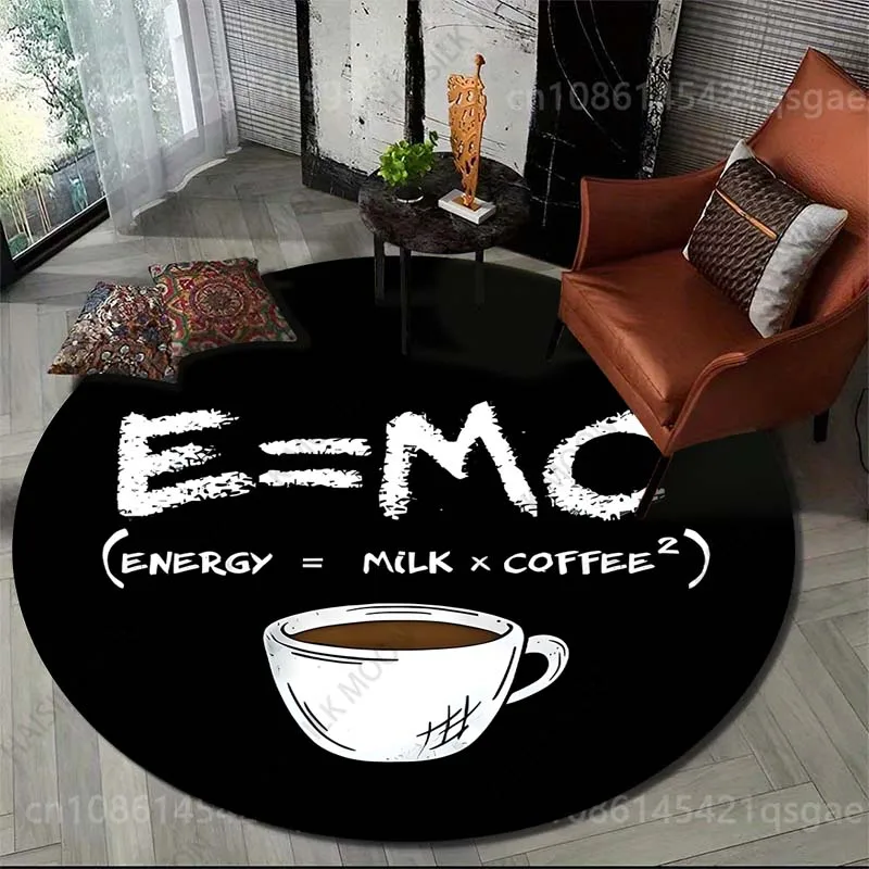 Multiple sizes Coffee formula creative design Print Round Carpet for Living Room Bedroom Sofa Floor Mat Area Rug Luxury Gift