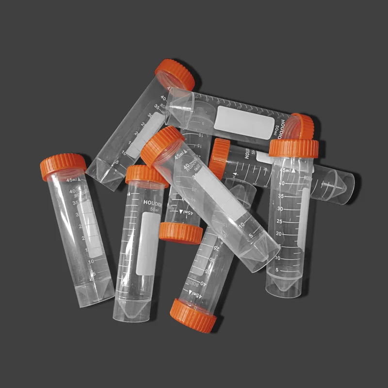 25 sztuk/worek 50ml Samostojąca probówka do wirówki z plastikową zakrętką, płaskim dnem i podziałką — zdjęcie produktu 2