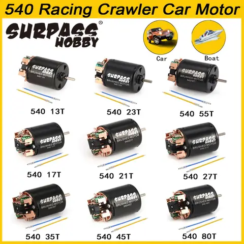Surpass Hobby 540 80T 13T 17T 21T 27T 35T 45T 55T Borstmotor för 1/10 RC Crawler Bil Axial SCX10 90046 Traxxas TRX-4 Båt 8 best sales WLtoys 16800 delar - №6