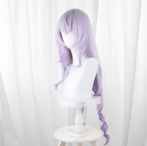 Anime Game Honkai: Star Rail Cosplay Black Swan Wig Halloween Play Party Stage Long Curly Purple Gradient Hair