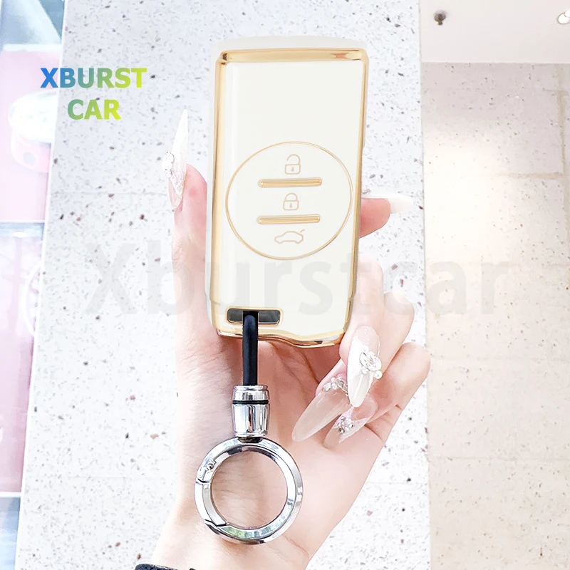 Auto Accessories Gold Edge Car Remote Key Case Cover For Chery Tiggo 4 5X 7 Pro 8 Exeed Txl Tx Lx Shell Fob Keyless Protector