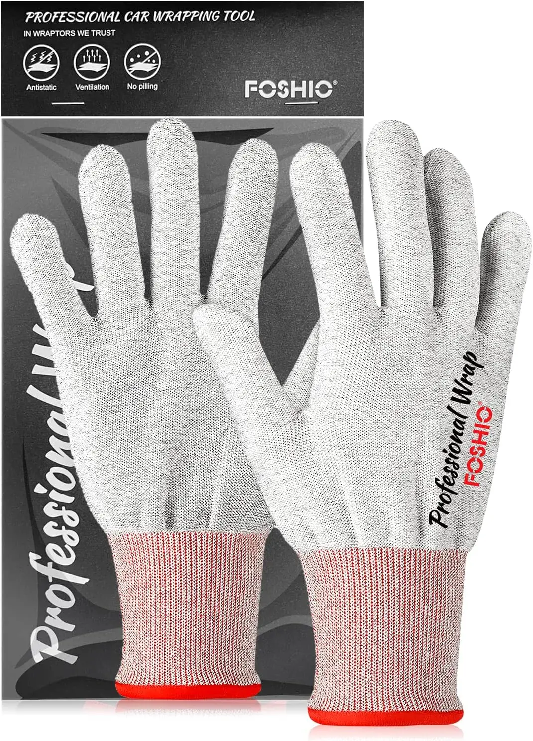

Professional Anti-Static Vinyl Wrap Gloves, Carbon Fiber Dust-Free Working Gloves for Precision Tasks