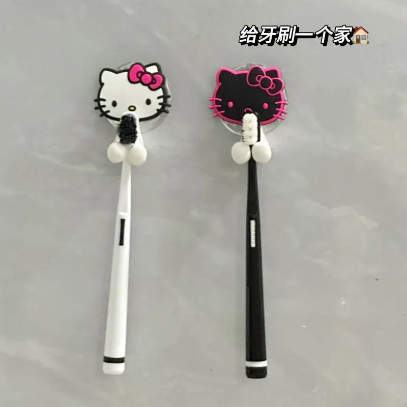 

Hello Kitty Toothbrush Holder Kawaii Anime Wall Mounted Suction Cup Children Girl Family Combination Bathroom Supplies Wholesale