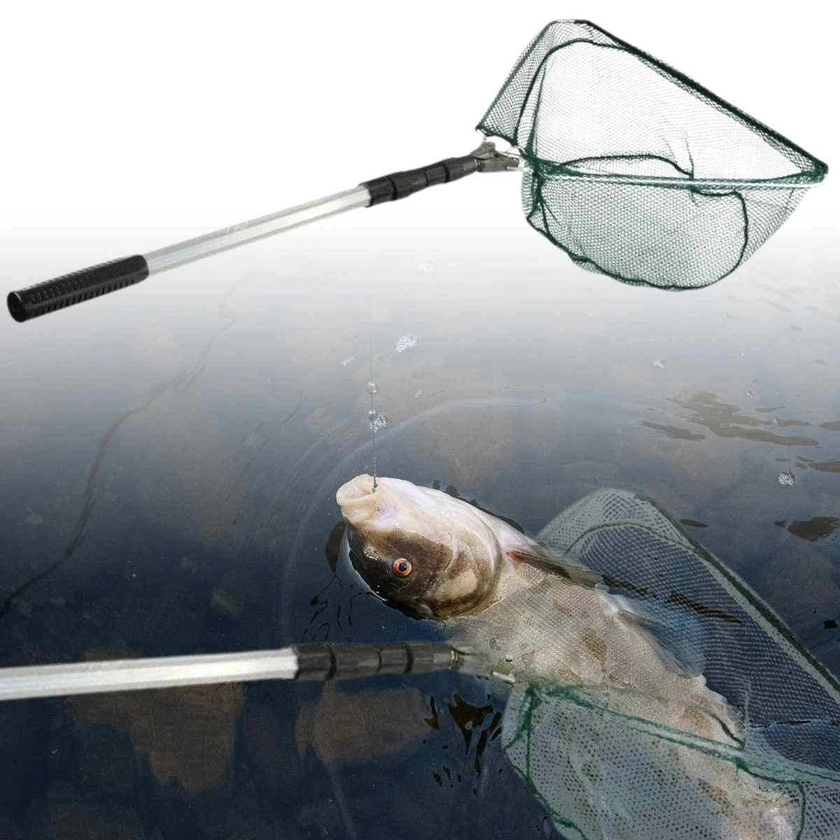 

1 Set Collapsible Fishing Landing Net with Telescoping Pole Handle Extend to 190cm Fishing Net For Saltwater Freshwater