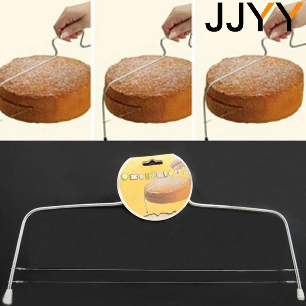 JJYY Adjustable DIY Double Slice Bread Cutter Durable Leveler Stainless Steel Cake Baking Tools Kitchen Gadget