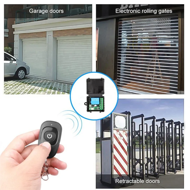 

【B74A】Universal For Gate Remote Control Switch 433 Mhz DC 12V 10A Relay Receiver For Gate LED Garage Door