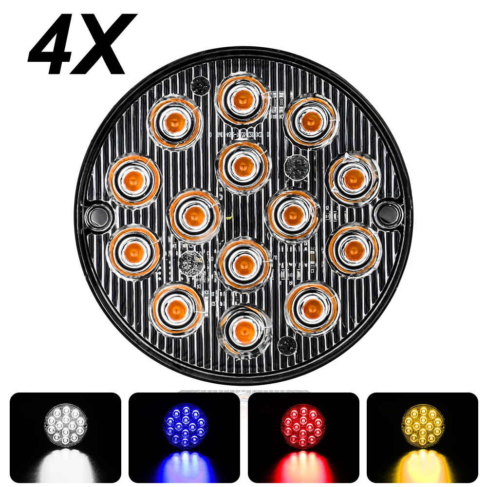 

4x Truck 12V 24V 6smd LED Strobe Warning Light Strobe Grille Flashing Lightbar Car Beacon Lamp Amber Yellow White Traffic Light