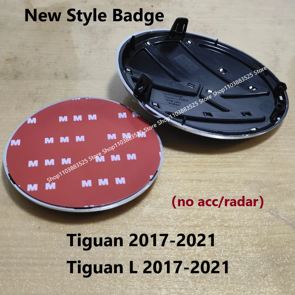 

2pcs No Acc New Style Replacement Badge For Tiguan 2017-2021 Car Front Bonnet Grill and Rear Trunk Emblem new Logo Badge