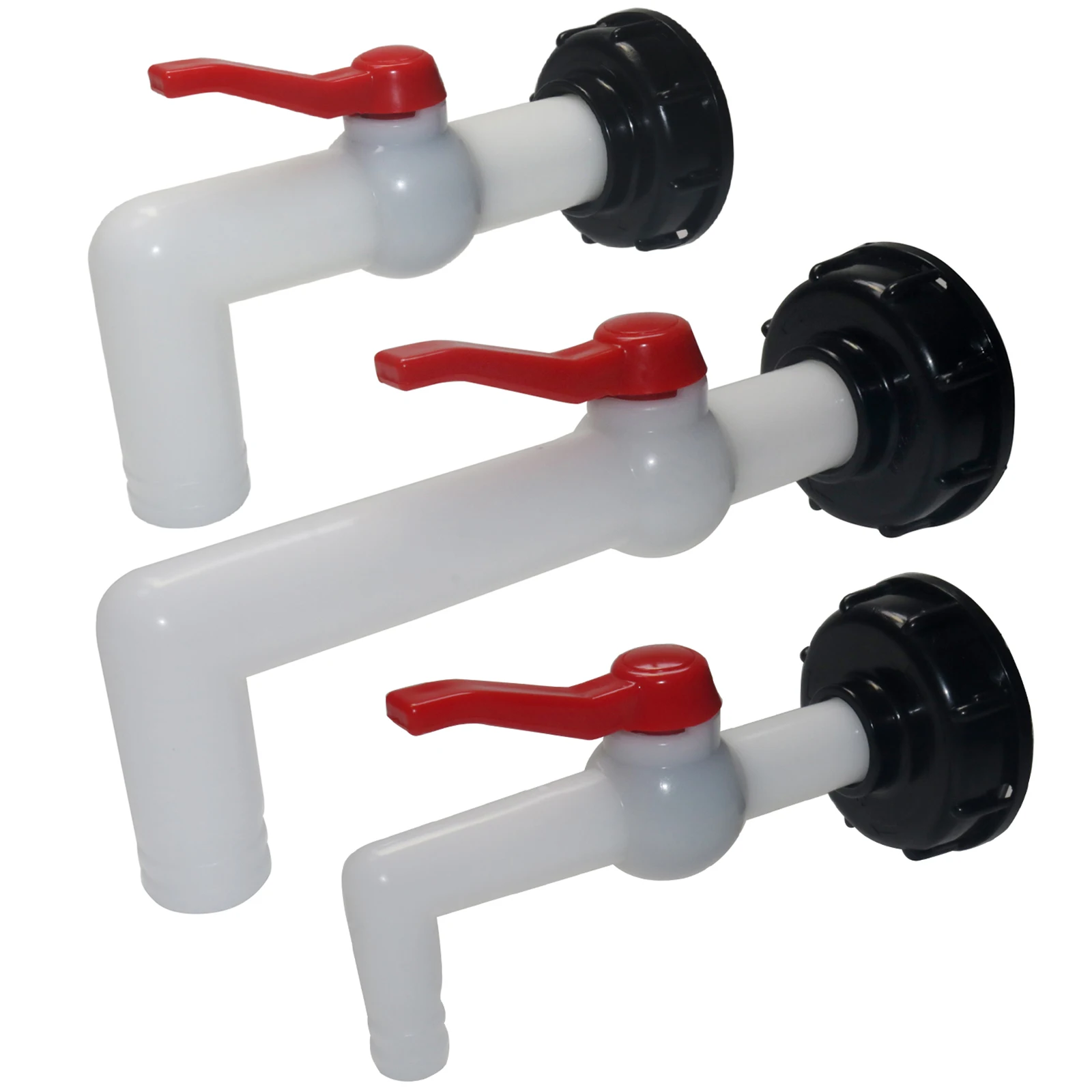 Long tube ball valve faucet IBC water tank faucet adapter set lawn irrigation hose water connector S60*6 G1 3/4 1/2 thread