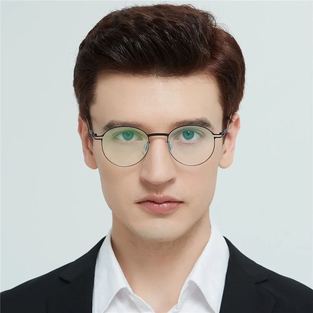 Ultralight Pure Handmade Round Glasses Frame Germany Men Myopia Prescription Eyeglasses Optical Lenses Women Spectacle Eyewear